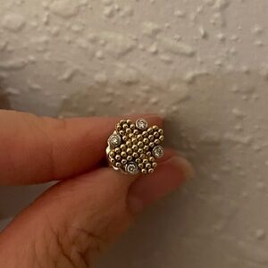 Lagos 18k Gold and Silver Dia Stud Earrings